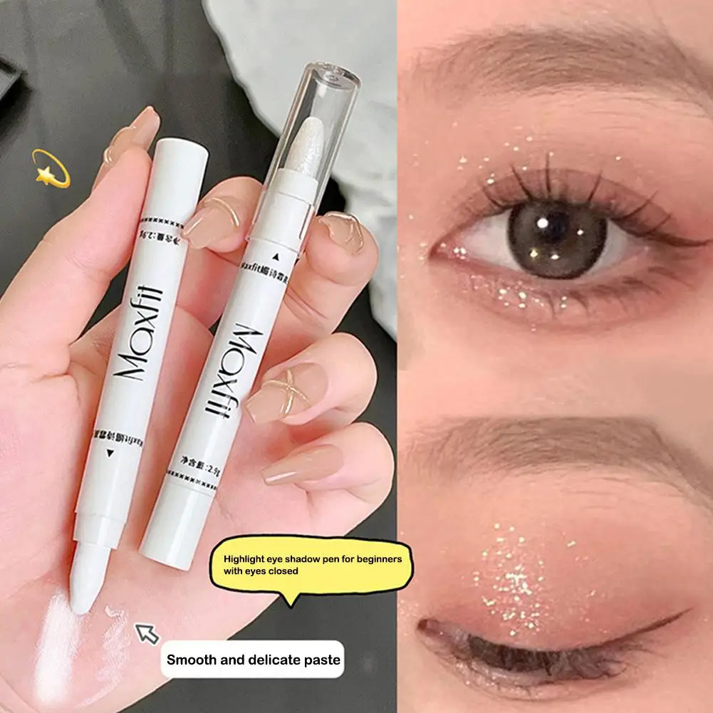 1pc Shimmering Highlight Stick Glitter White Eyeshadow Pencil For Bright Eyes Dazzling Effect Makeup Highlighter Pencil