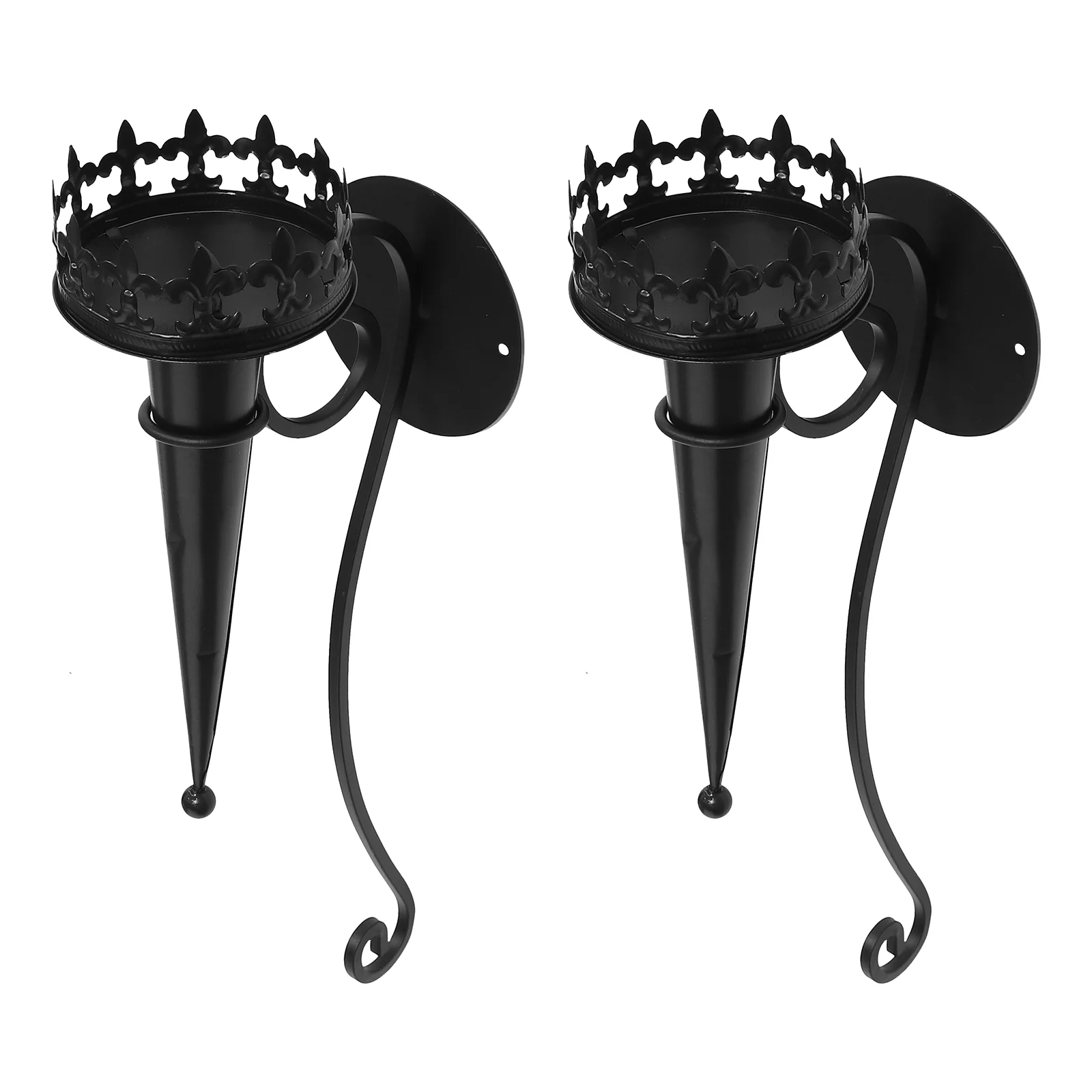 

2 Pcs Wall Hanging Holder Iron Art Adornments Dinner Stands Vintage Home Decor Mounted Ornaments Candlesticks