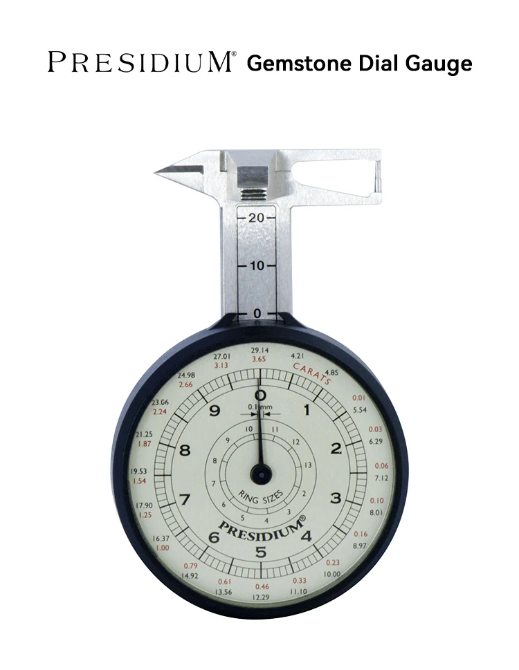Presidium-PDG-Zifferblatt, analoge Edelsteinlehre, misst 0–23 mm, wandelt in Karat- und Ringgrößenmesswerkzeug für Juweliere um – Detail 1