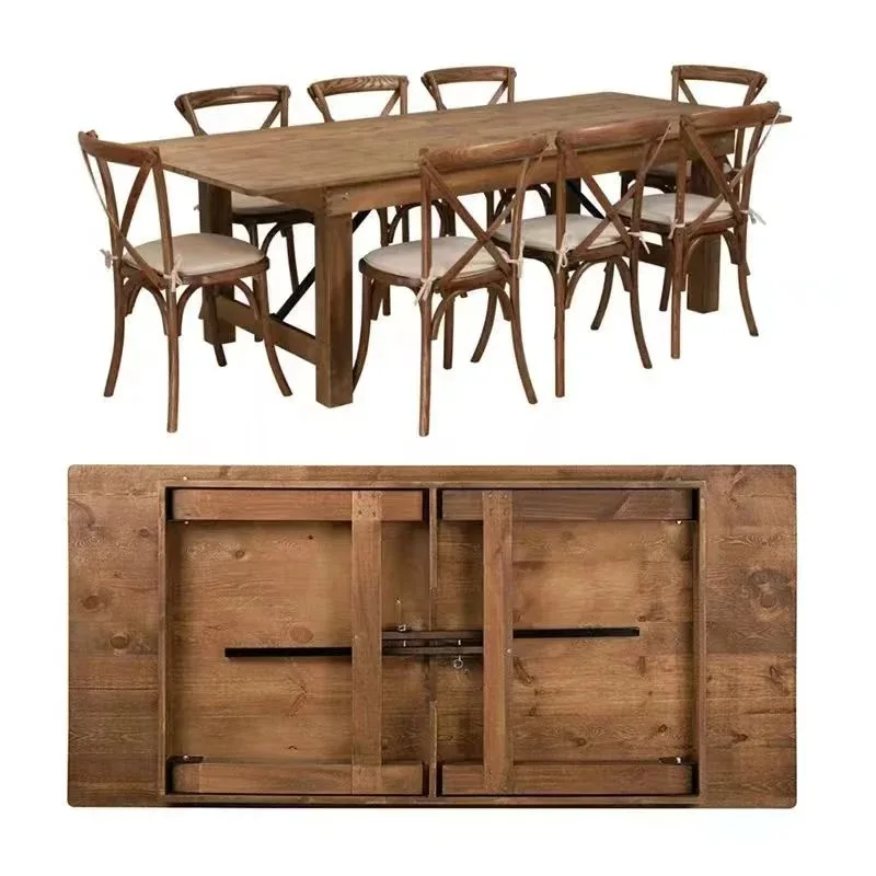 High Quality Rustic Pine Farm Wood Table Modern Style Folding Design ...