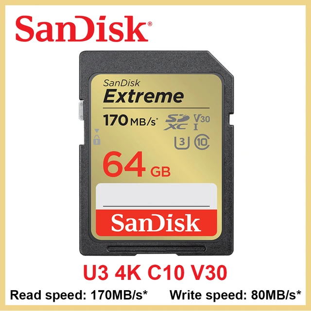  SanDisk Memory Card Extreme PRO 256GB 128GB SD Card Class10 U3 V30 UHS-I 64G SDXC Flash Card 4K UHD For 1080p 3D Full HD Camera 
