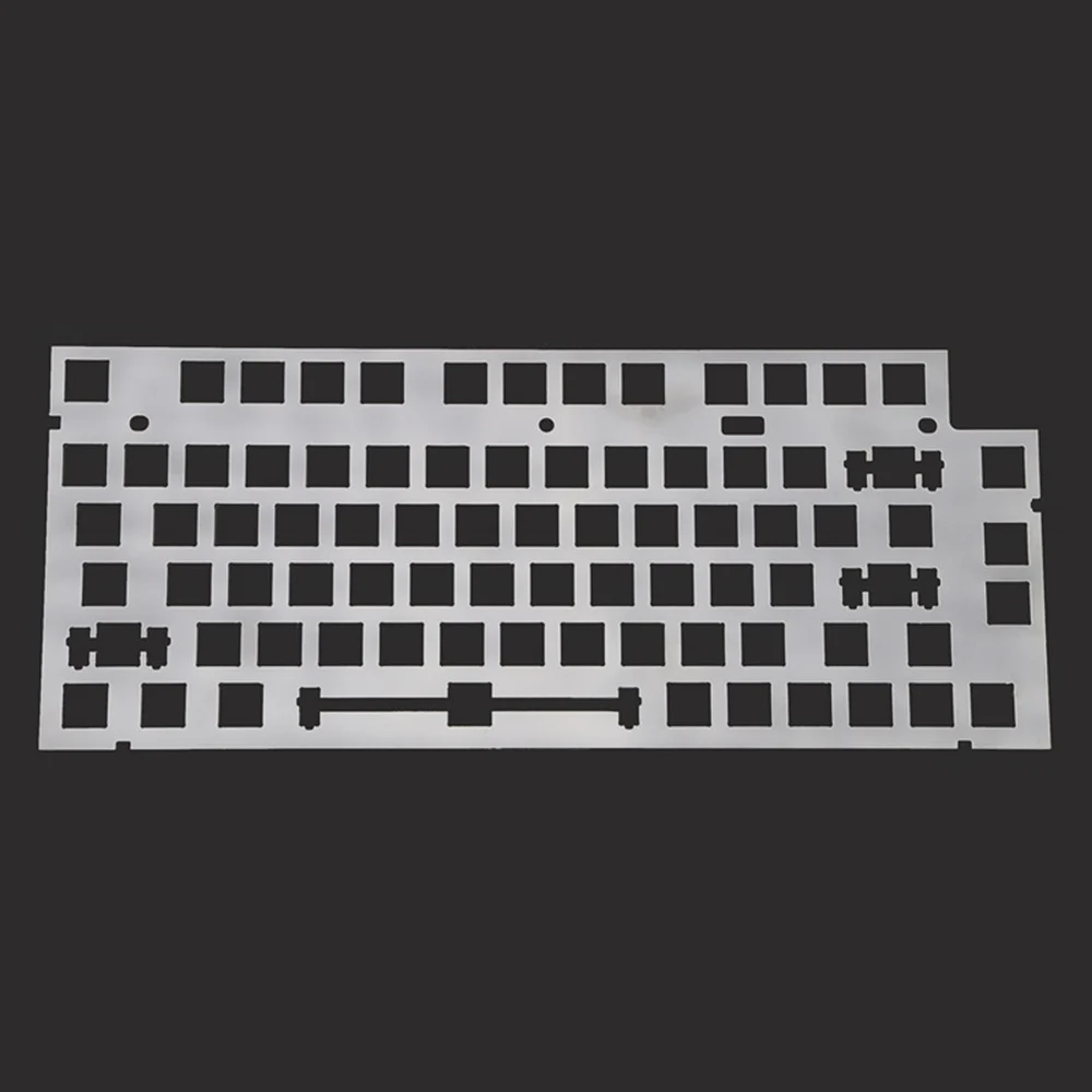 Teclado Mecânico Posicionamento Plate Nj80 pc Pom Branco e Preto Posicionamento Plate