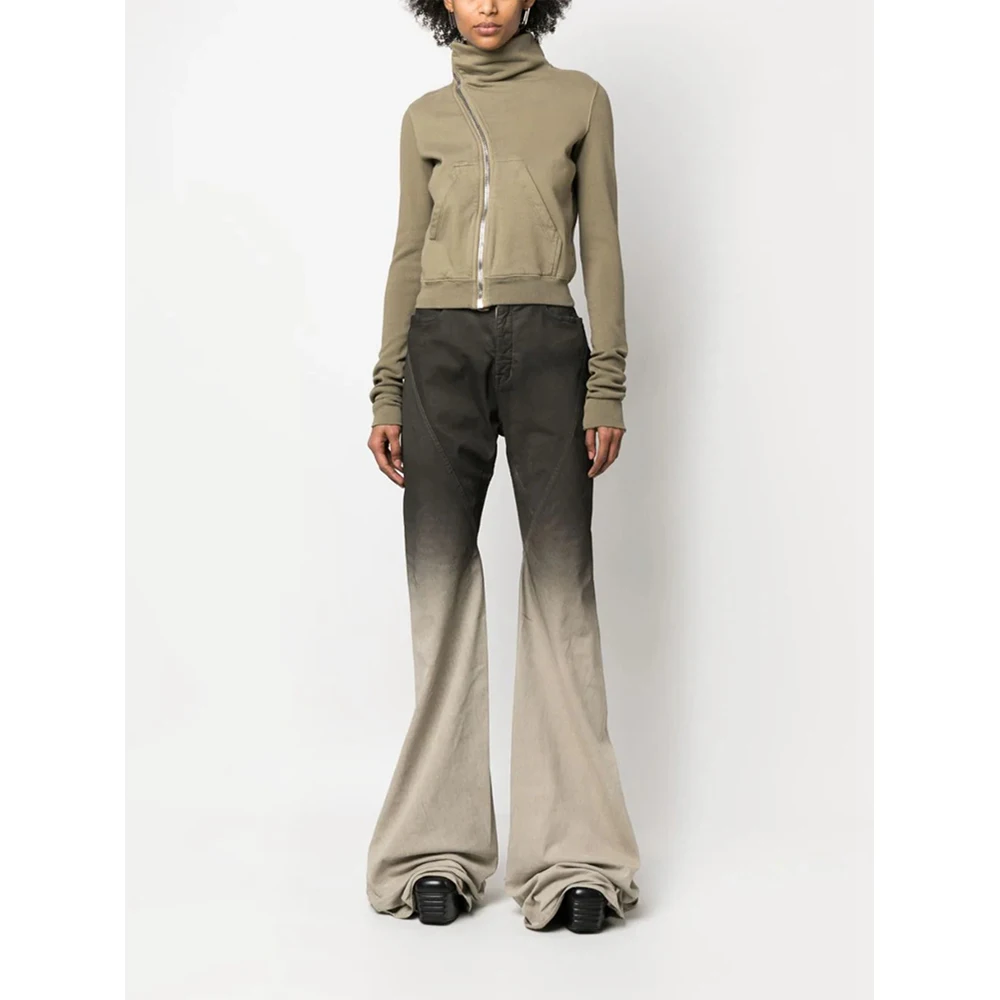 

Jeans Gradient Color Patchwork High Waist Flared Floor-length Slimming Leg-lengthening Washed Design Women Stylish Comfortable