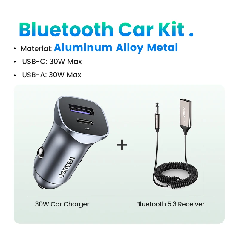 Receptor Bluetooth Mini Bluetooth Adaptador Aux De 3,5 Mm Kit Manos Libres  Para Coche ELKUAIE