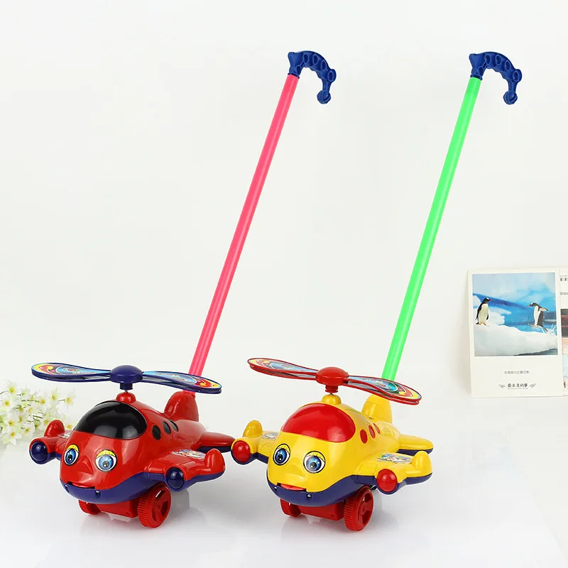 

1PCS Children's walking, hand pushing, airplane pushing toys, environmental friendly puzzle toys, parent-child interaction toys