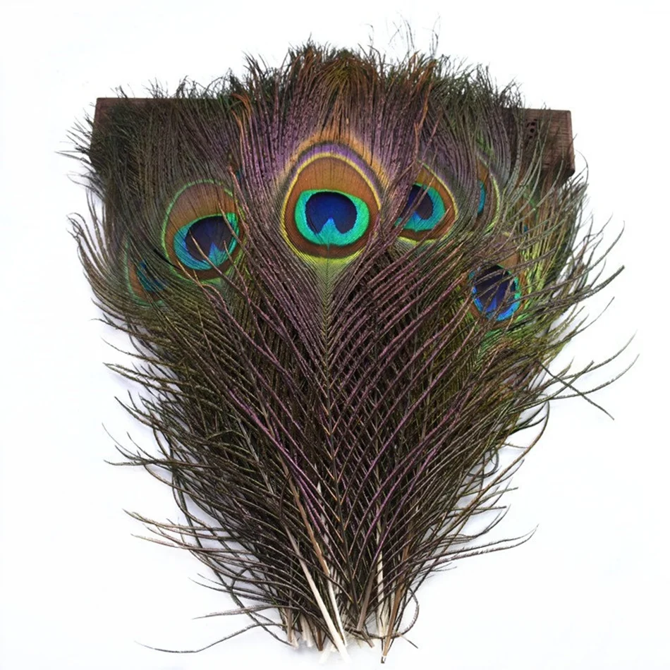 10/20 Stück/Los Natürliche Pfauenfedern Hochzeitsschmuckherstellung Federn Party Weihnachten Basteln DIY Plumas Dekoration 25-30cm – Detail 5
