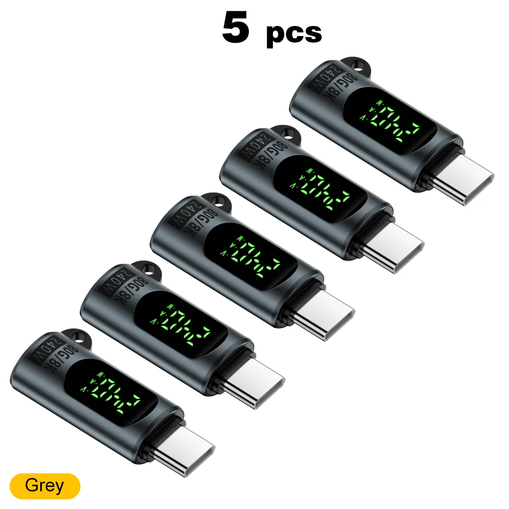 Ultra-Fast USB4 40Gbps Adapter with Digital Display – 240W 8K Type C OTG Connector