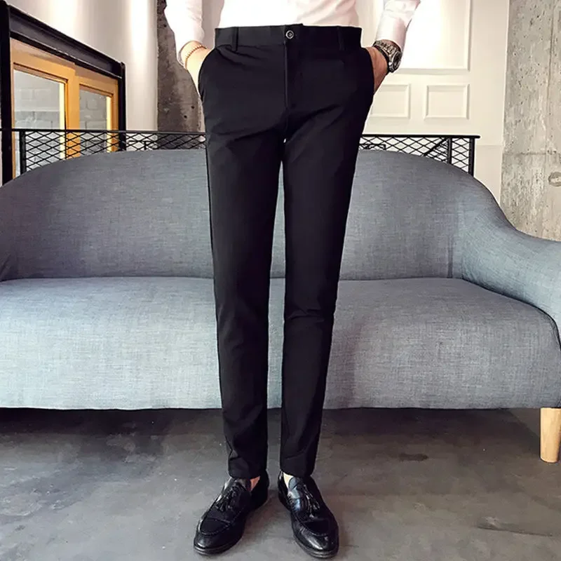 Pantalones de traje recto para hombre Pantalones drapeados fluidos para hombre Blanco Clásico Nuevo en reseñas de ropa de estilo coreano Muchos diseñadores elegantes