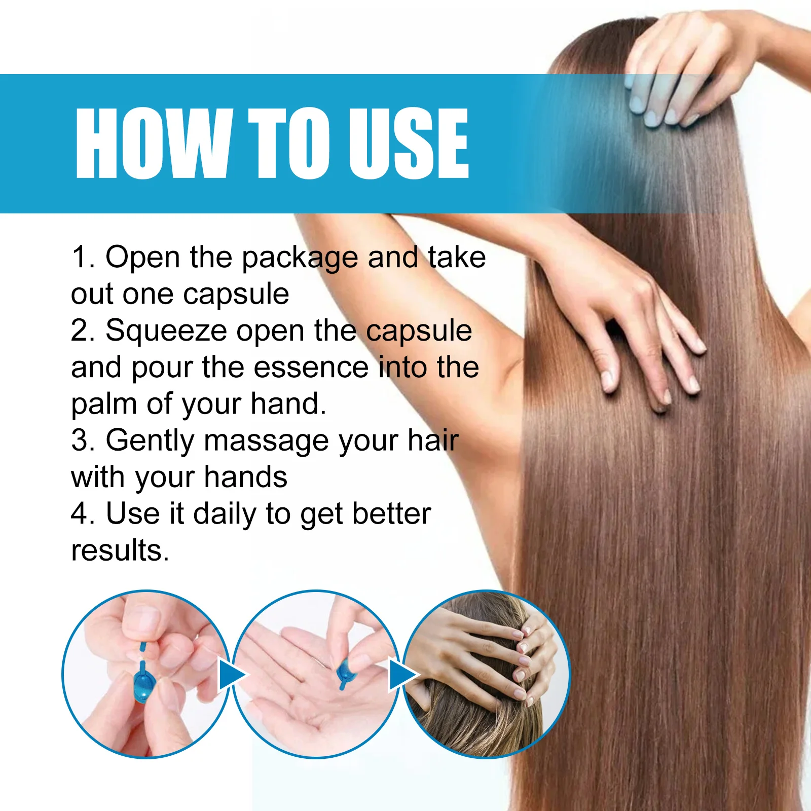 Keratin Vitamin Capsule Hair Essence Oil For Damaged Dry Frizzy Hair Treatment
