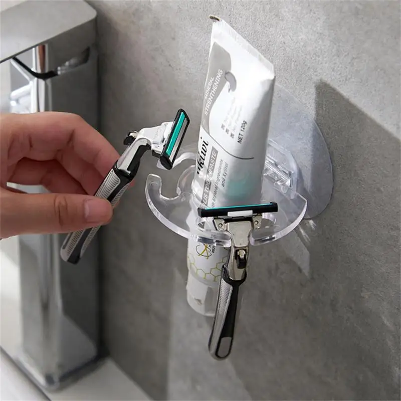 Toothbrush Holder Bathroom Storage Rack 1PC Plastic Toothbrush Holder Toothpaste Storage Rack Razor Toothbrush Dispenser Bathroom Storage Rack Bathroom Accessories Tool