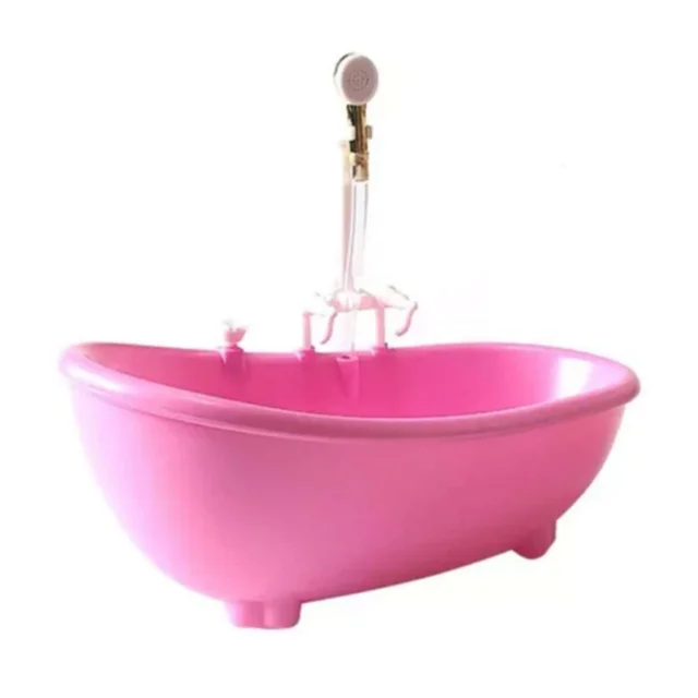 1/6 Dollhouse Miniature Furniture Mini Bathtub Light Pink
