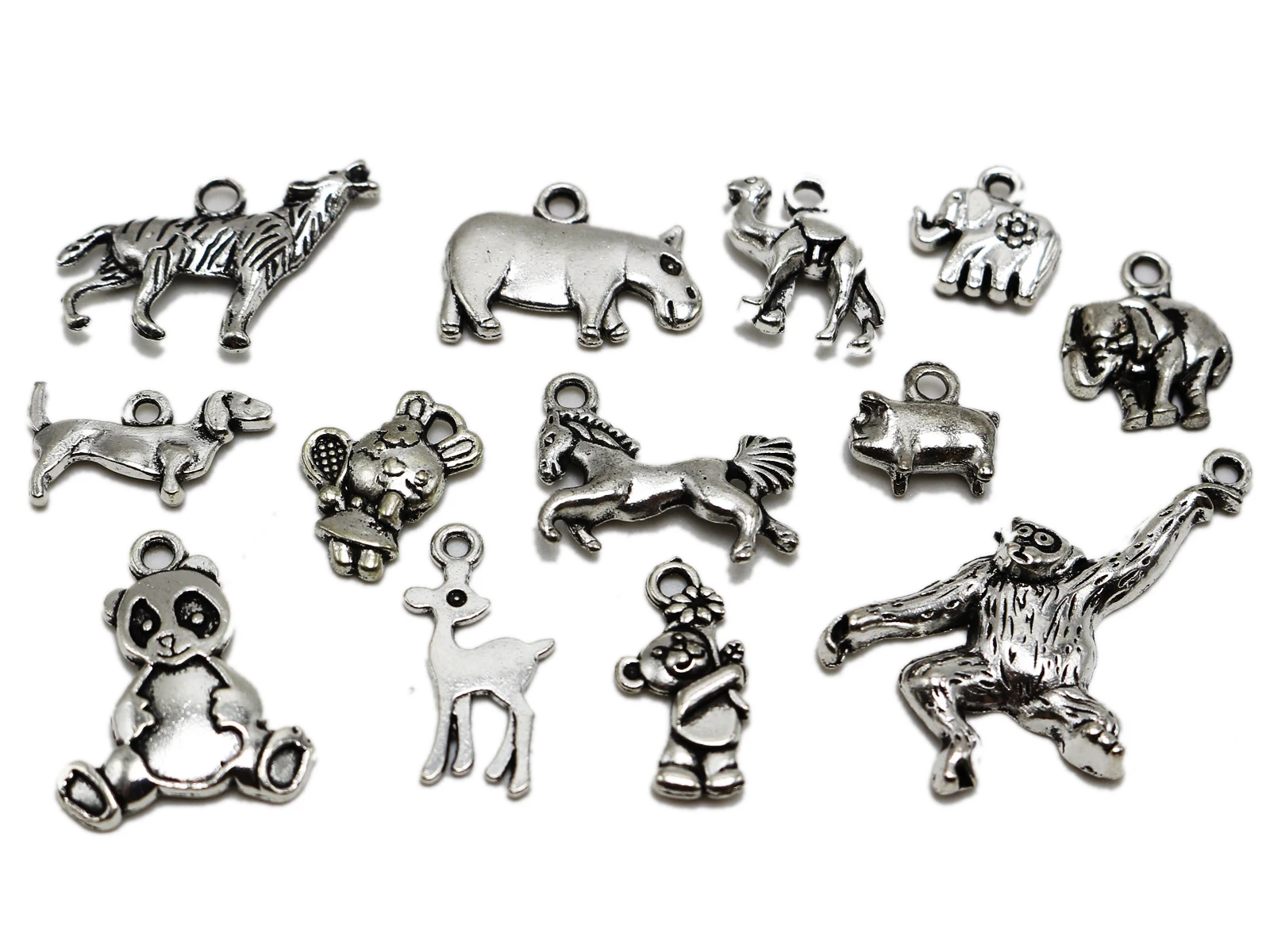 

40 Tibet Silver Assorted Animal Charm Pendants Craft Jewelry Finding DIY