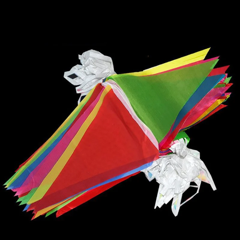 Colorful Flags 30/40 Meters Banner Garland Outdoor Birthday Wedding Festival Pennant String Flag Home Garden Decoration 50/60pc burlap linen bunting flags birthday banner paper birthday banner paper garland jute triangular banner party decorations triangular flags
