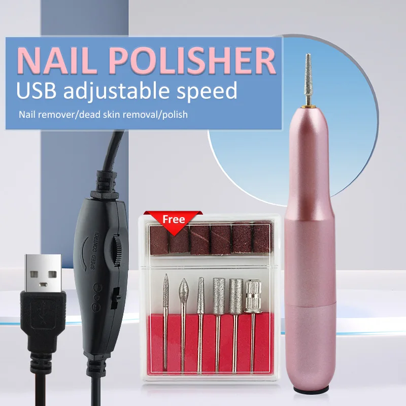 

Portable 20000RPM USB Electric Nail Drill Machine Adjustable Speed Salon Gel Polisher Nail File Manicure Drill Tool
