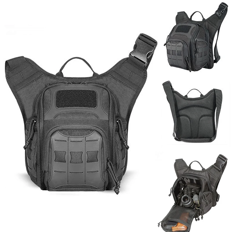 Crossbody Bag YAKEDA Tactical Chest Shoulder Bag Camera Handbags MOLLE System 600D Nylon Outdoor Cycling Hunting Military Crossbody Bags 15L