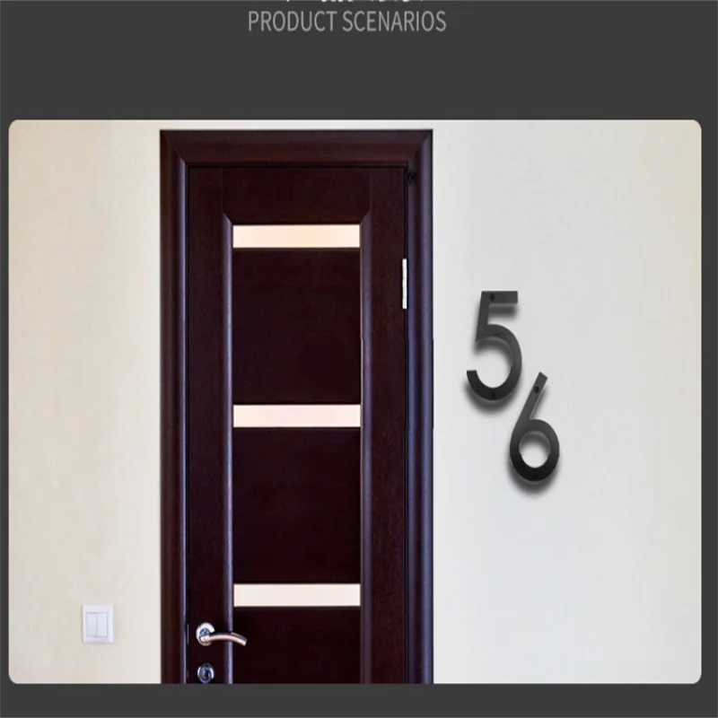Description Picture 4 of itemModern Floating House Numbers 3D Creative Personality Digital House Number Sign Door Identification Plate 6 " black 0-9