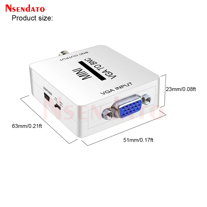 Mini HD VGA to BNC Video Converter Convertor Box Composite VGA to BNC Adapter Conversor Digital Switcher Box For HDTV Monitor