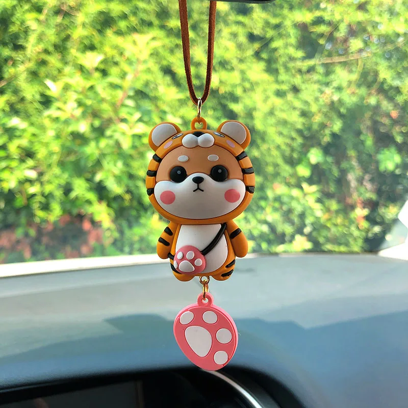 Anime Car Interior Decoration Cute Cartoon Shiba Inu Auto Rearview Mirror  Pendant Decoration For Car Gift Interior Accessories - AliExpress