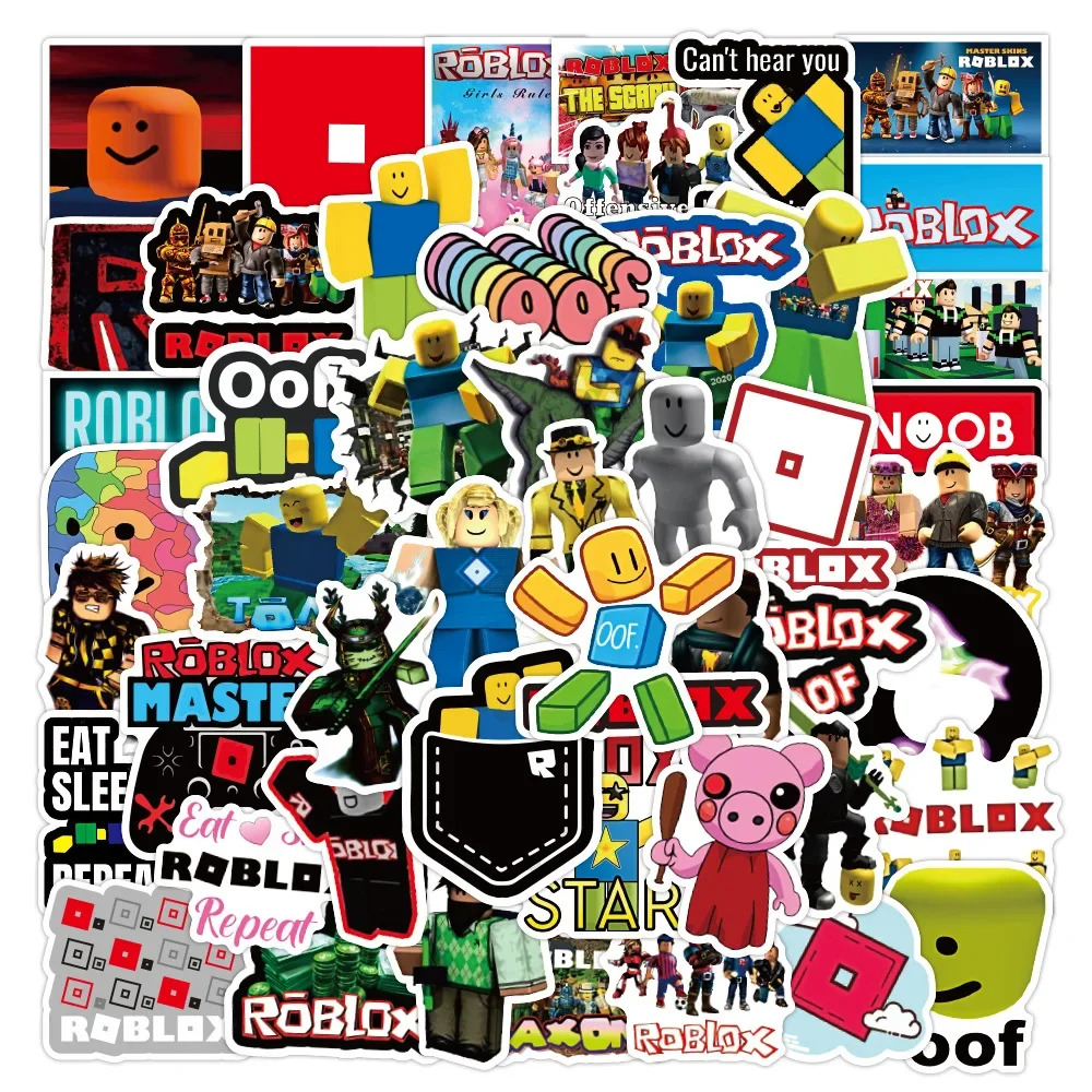50pcs New Game Roblox Graffiti Stickers Water Cup Luggage Notebook Scooter Stickers