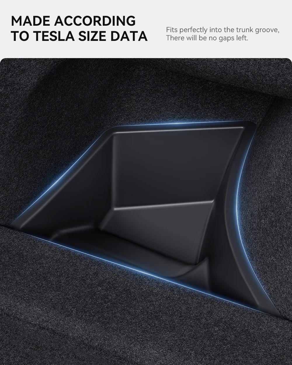 YZ Für Tesla Modell 3 Highland 2024-25 Hinten Stamm TPE Lagerung Box mit Abdeckung Schwanz Boot Organizer Partition dekoration Zubehör – Detail 3