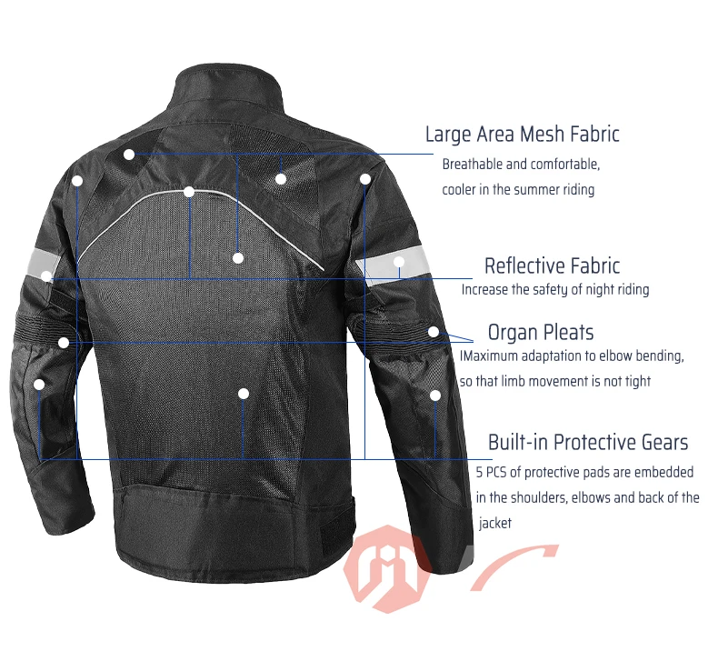 VEMAR Summer NEW Motorcycle Jackets Unisex Motocross Racing Jacket OXFORD Fabric Riding Breathable Reflective Clothes Windproof