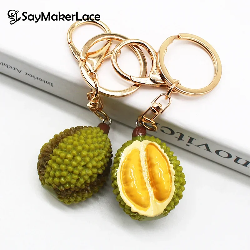 Kreative Simulation Obst Durian Schlüsselbund Lustige Kleine Anhänger Auto Schlüssel Ring Tasche Anhänger Rucksack Hängen Dekorationen Geschenke