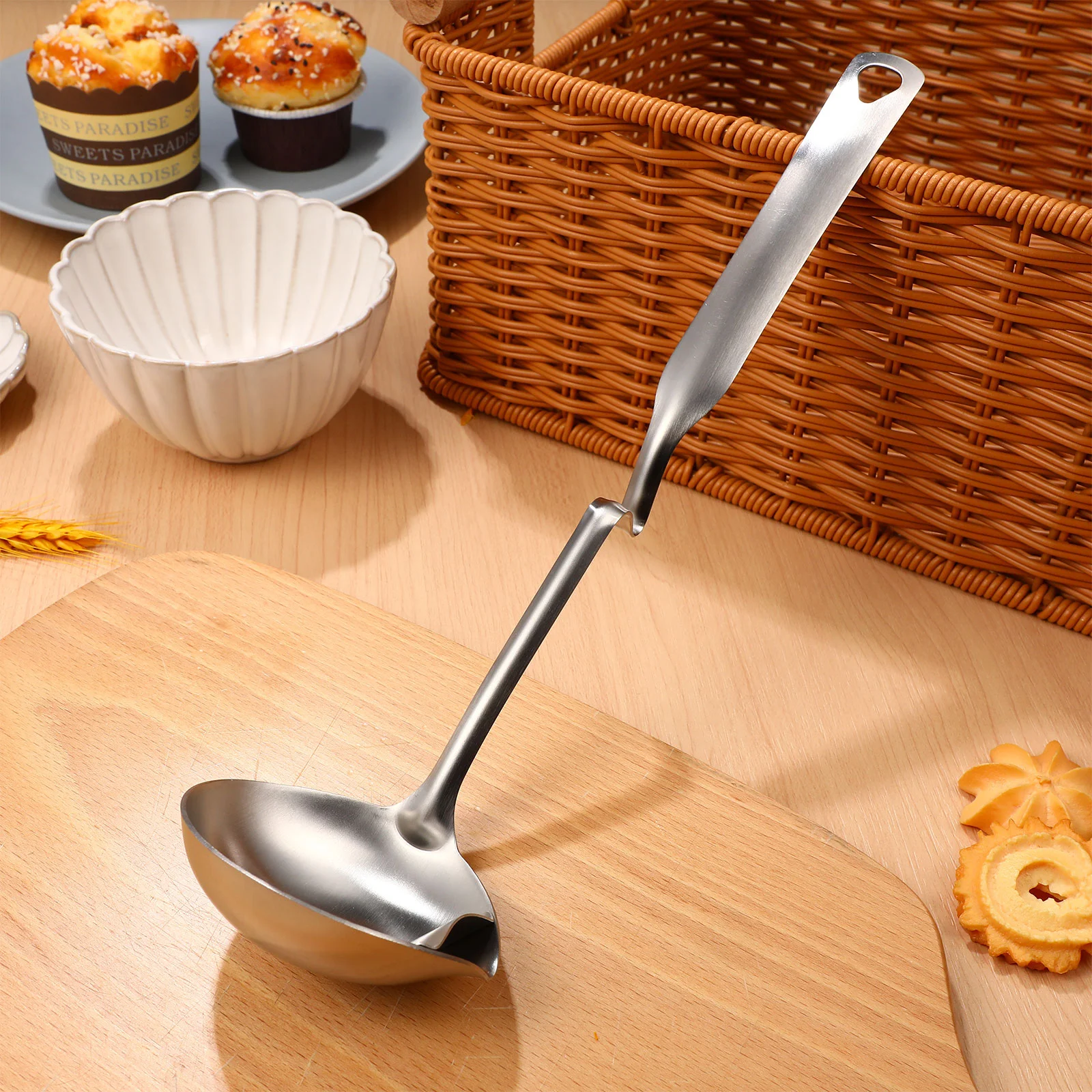 

Grease Spoon Stainless Steel Spoons Oil Strainer Punch Bowl Ladle Gravy Separator