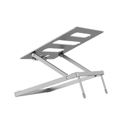 Premium Adjustable Aluminum Laptop Stand - Portable and Foldable for Laptops Up to 17.3 Inches (Silver)