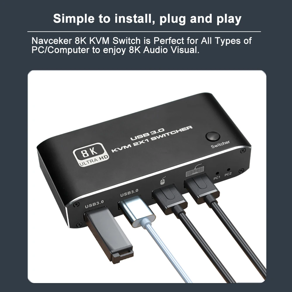 HDMI ȣȯ 2.1 KVM ġ, USB 3.0 Ʈ PC , 4K 120Hz, USB 3.0 KVM ġ, USB 8K 60Hz, 1080 @ 240Hz