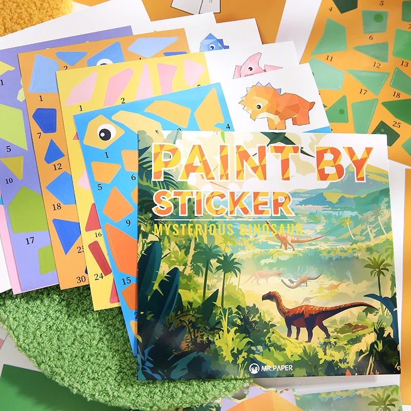 2Style 15Pcs/book Land Animals and Sea Creatures Theme Sticker Book DIY Free Collage Puzzle Leisure Stickers