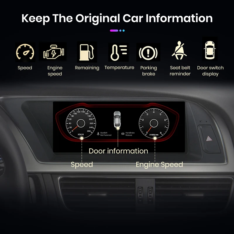 Junsun 8,8 pulgadas CarPlay para Apple Radio de coche Multimedia para Audi A5 2009-2016 Bluetooth inalámbrico Android Auto 4G WiFi GPS estéreo 2