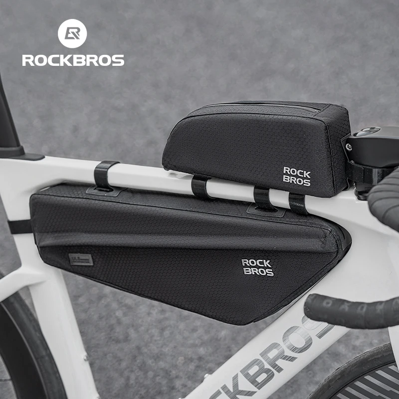 ROCKBROS Bicycle Tube Bag Set Waterproof Bag Large Capacity Item Storage Triangle Bag Pack Bike Frame Bag Road Bike Accessories