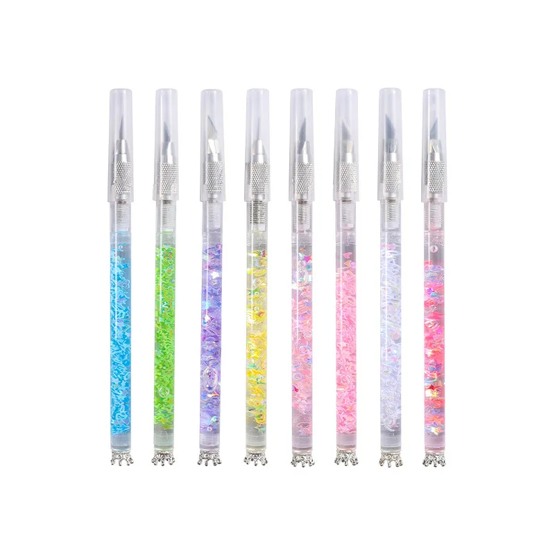 크라운 퀵샌드 아트 유틸리티 나이프 펜, 종이 절단 도구, 공예 도구, 정밀 스티커 커터, 학교 용품, 5 개