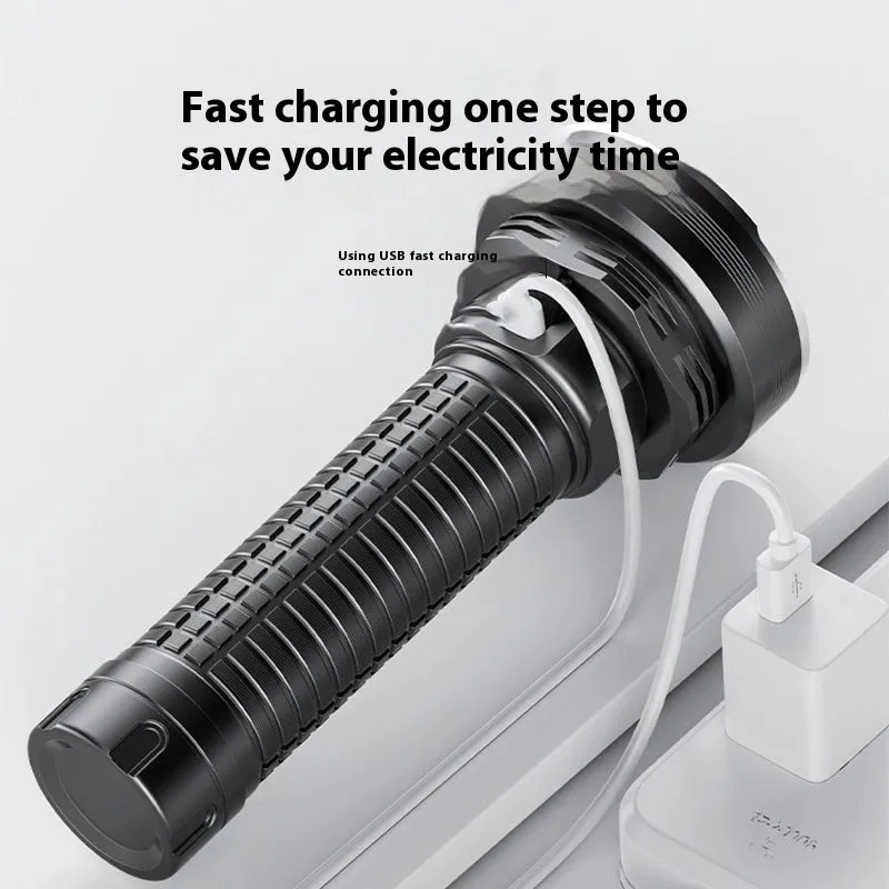 مصباح يدوي LED عالي الطاقة وبعيد المدى، مع بطارية...