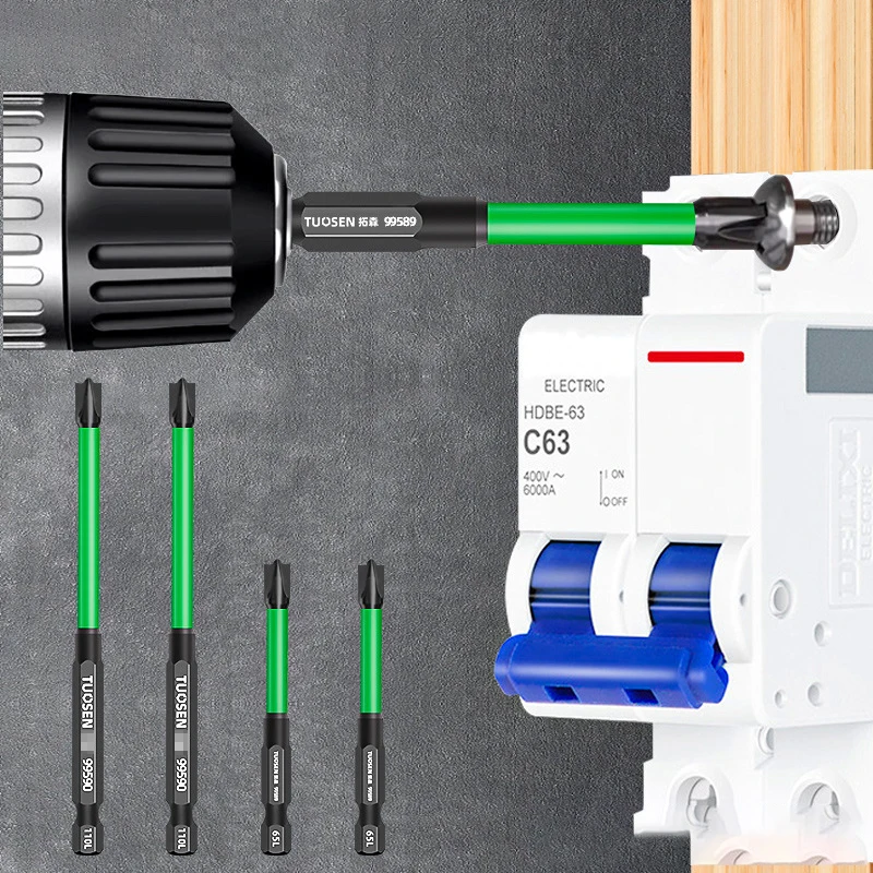 

5/10pcs Strong Magnetic Screwdriver Head Cross Screwdriver Socket Air Switch Panel Flashlight