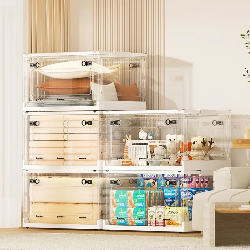 

Large Capacity Storage Box Household Foldable Wardrobe Clothes Quilt Storage Plastic Transparent Toy Storage Box Sorting