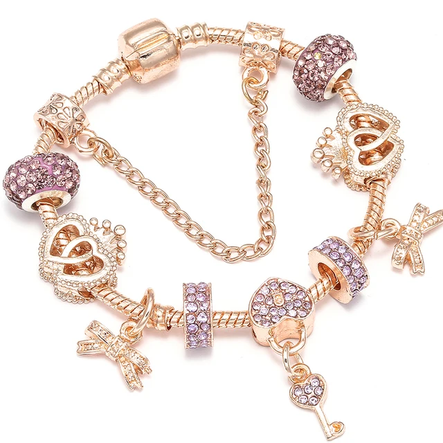BAOPON-Bracelets à breloques coeur d'amour pour femme, perles Marano bricolage, bracelet fin, bijoux de mariage pour femme, amoureux, 2024