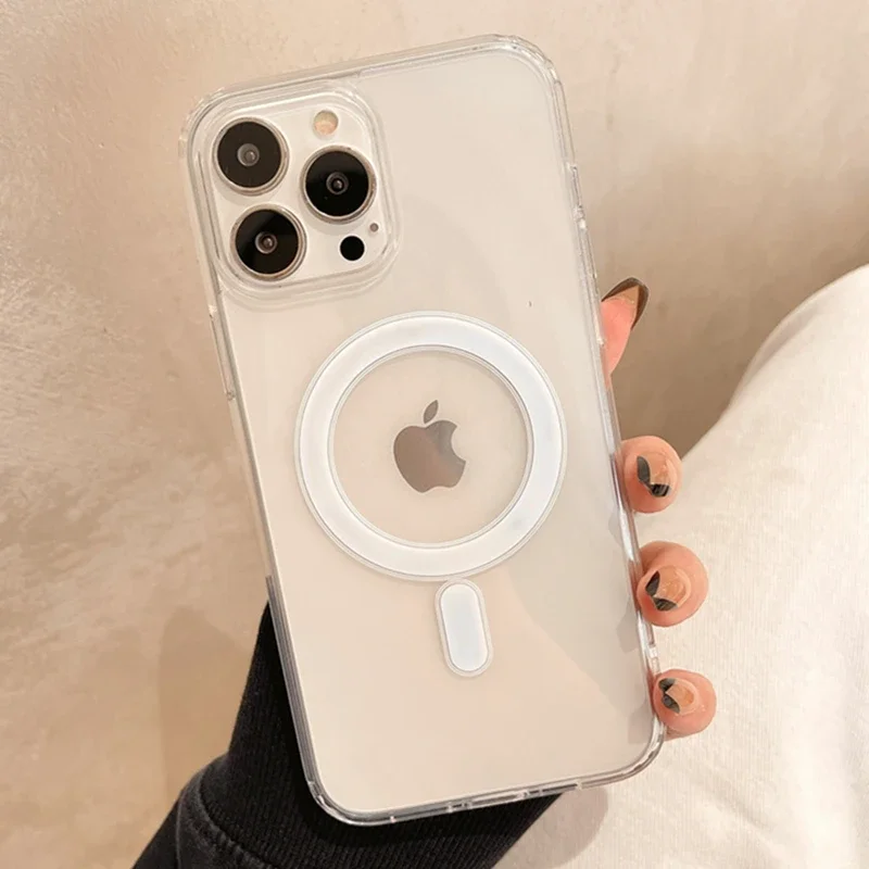 Magsafe Case Original For Magsafe Magnetic Wireless Charging For iPhone 14 13 12 11 Pro Max Mini X XR XS 7 8 Plus SE HD Clear Hard