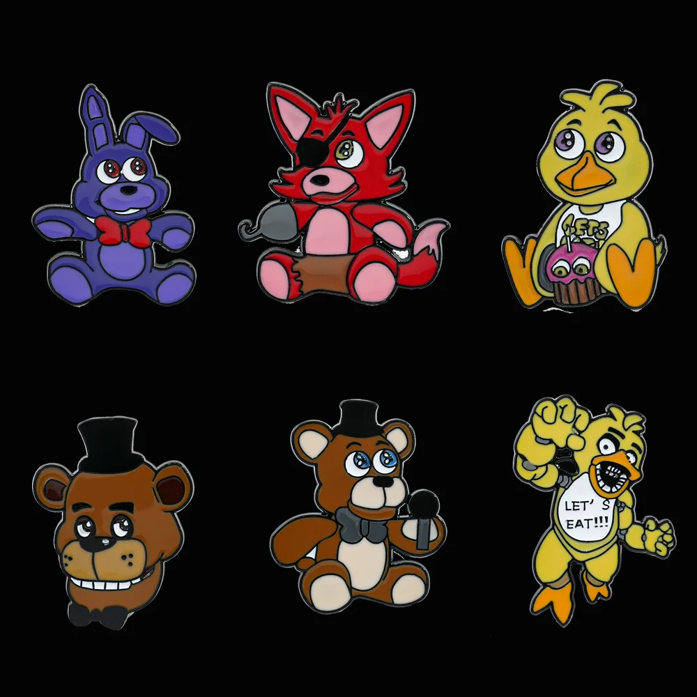 Five Nights At Freddy Smalto Pin Cartoon Figure Freddy Bonnie Metal Badge Spilla Giacca Jeans Spilla Accessori Gioielli Regalo