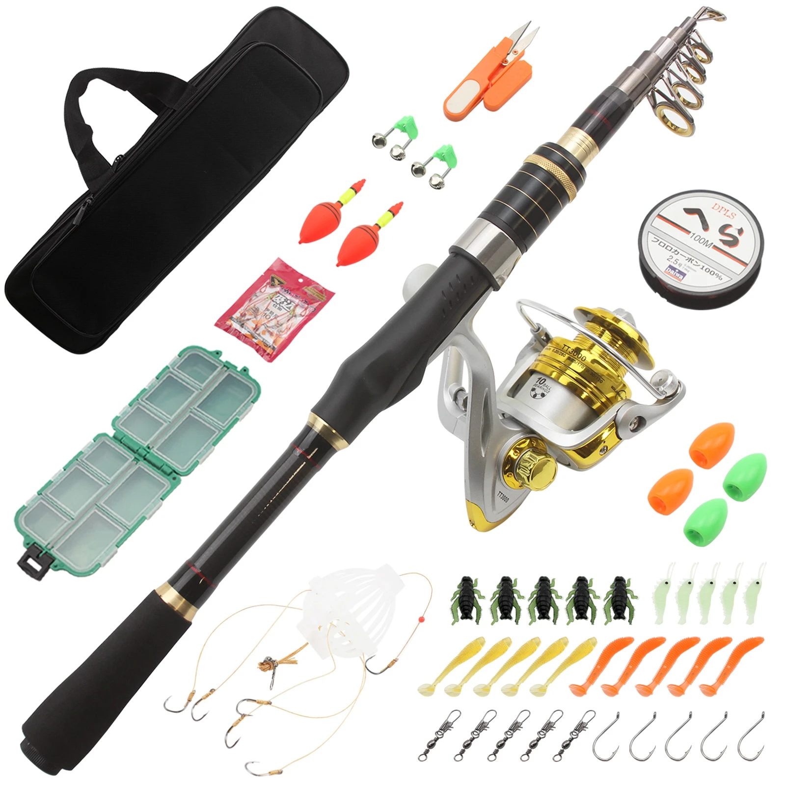 1.8m 2.1m Carbon Portable Rod Reel Combos Everything For Fishing