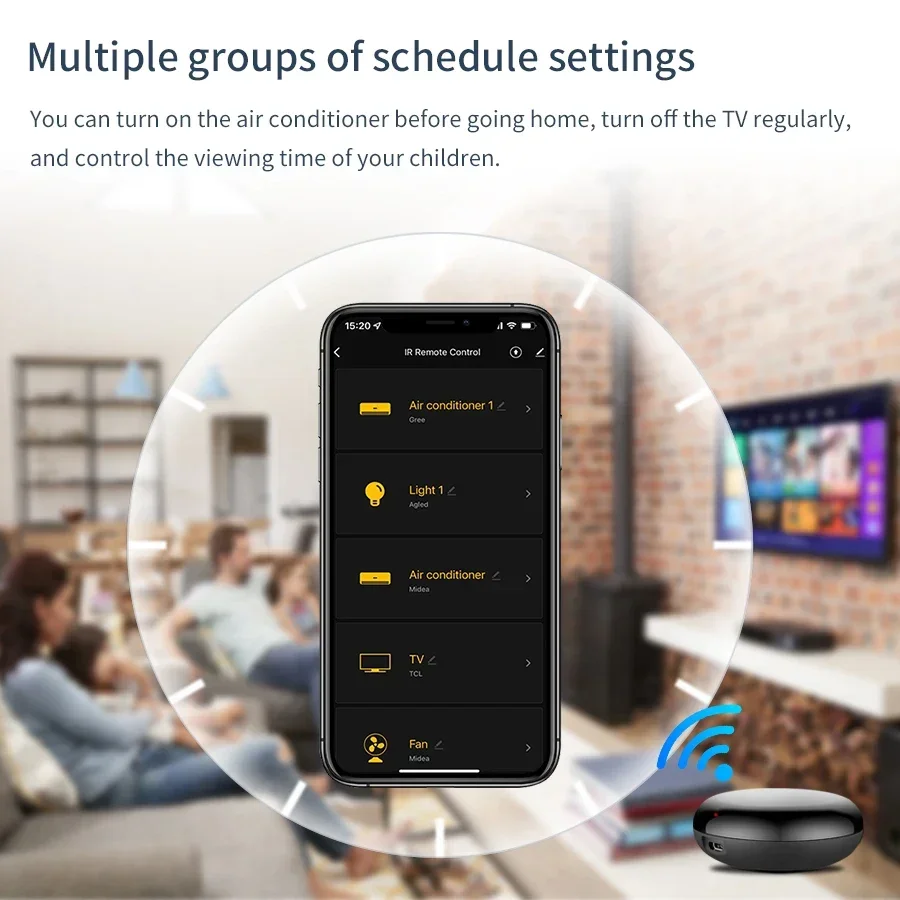 Tuya WiFi Infrared Remote Control Black Mini Portable APP Bluetooth Connection Support Alexa Google Home Smart Voice Control
