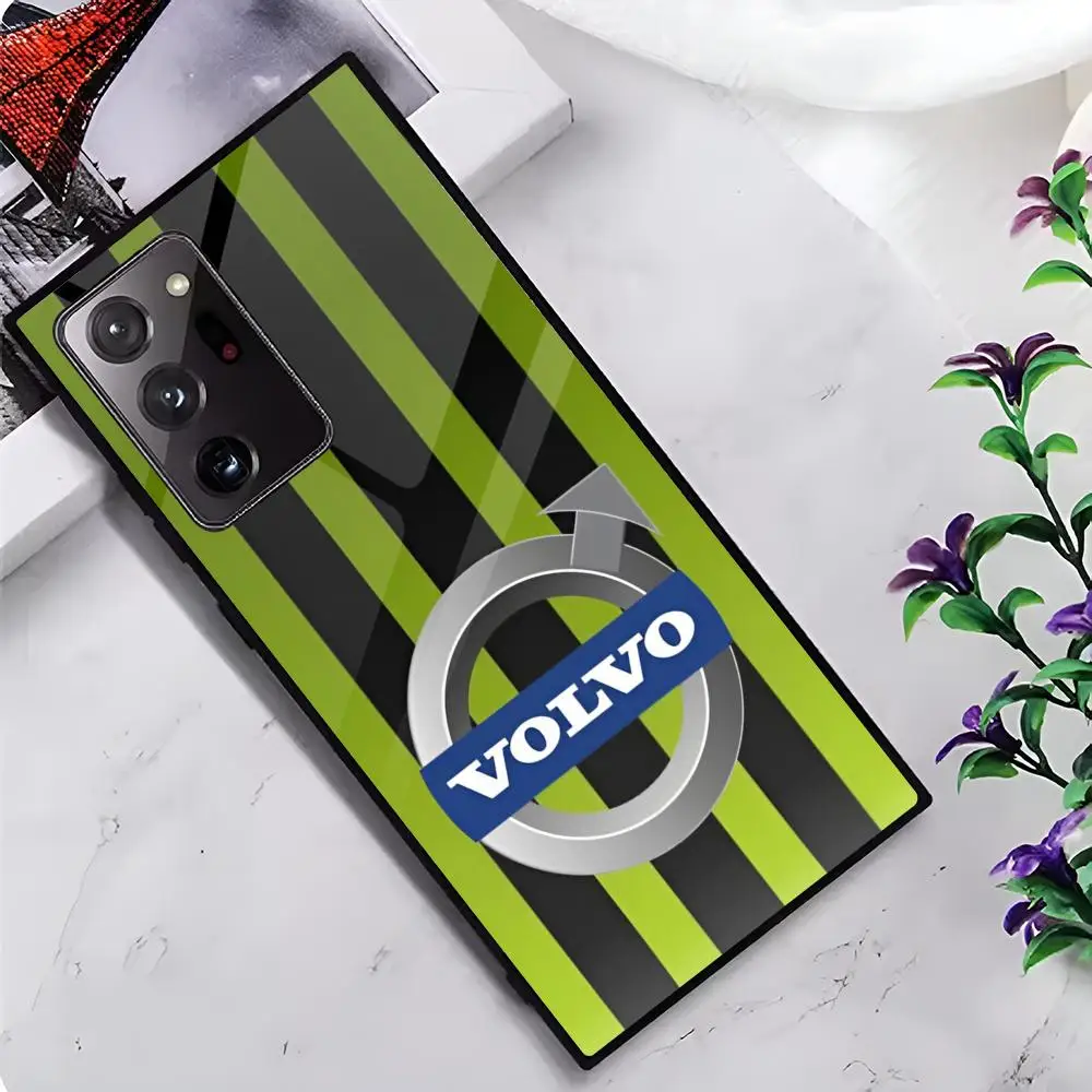 The Cars V-Volvo-ov MAISTO Mouse Pad Glass Phone Case For Samsung Galaxy S20 S21 S22 S23 S24 Note20 Ultra Plus Fe