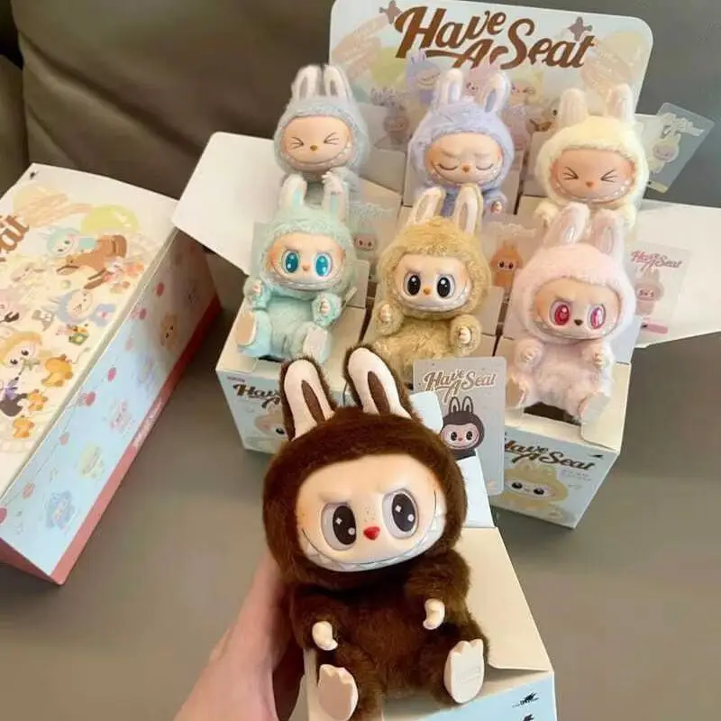 Labubu Macaron Sit Party Vinyl Face Blind Box – 1st & 2nd Gen Plush Doll, Decorative Surprise Collectible Gift 3
