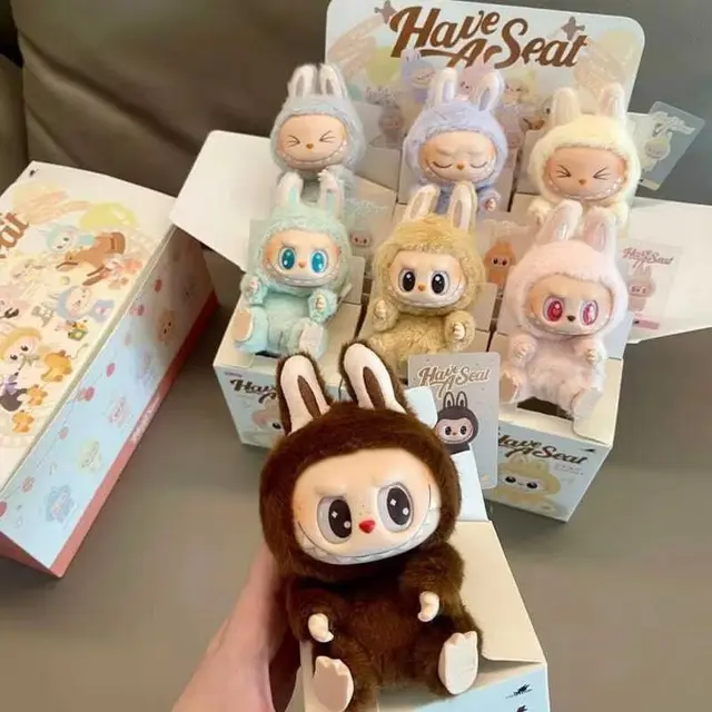 Labubu Macaron Sit Party Vinyl Face Blind Box – 1st & 2nd Gen Plush Doll, Decorative Surprise Collectible Gift 3