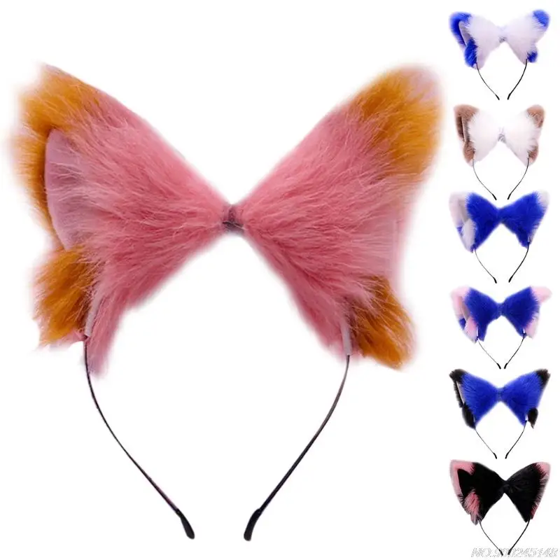 halloween outfits Women Realistic Long Furry Animal Cat Ears Headband Lolita Kawaii Anime Hair Hoop Party Headpiece N17 20 Dropshipping plus size costumes