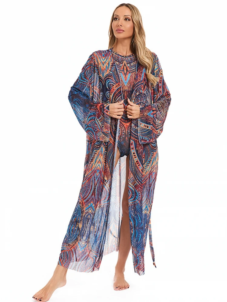 One Piece Cover Up Beach Kimono For Women Swimsuit Cover Up Wrap Dresses Seaside Bathing Suits Beachwear (excluding Swimsuits) 1