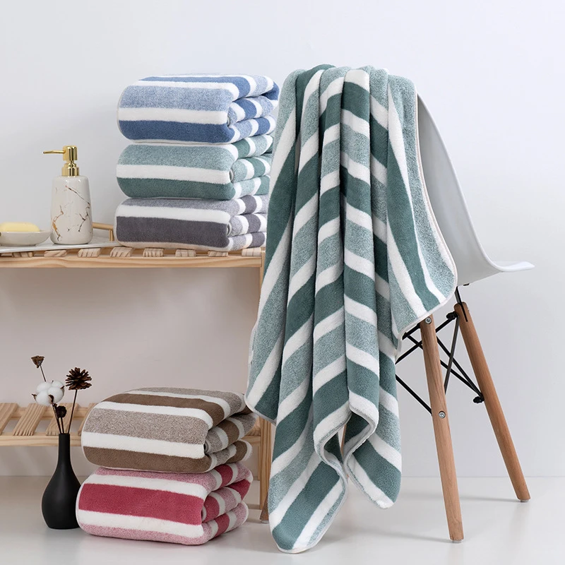 Striped Pattern Bath Towel Soft Hand Towel home Quick Drying Absorbent Towels For Bathroom Daily Use Thickened Soft Face