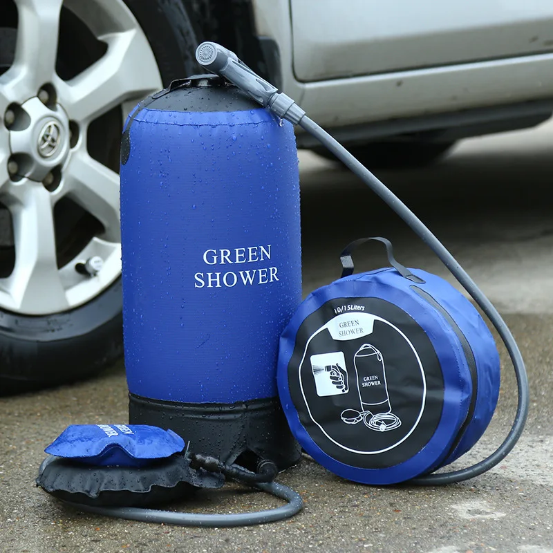 Lohascamping Camping Pressure Shower with Foot Pump Lightweight Outdoor Inflatable Shower Pressure Shower Water Bag Bathing