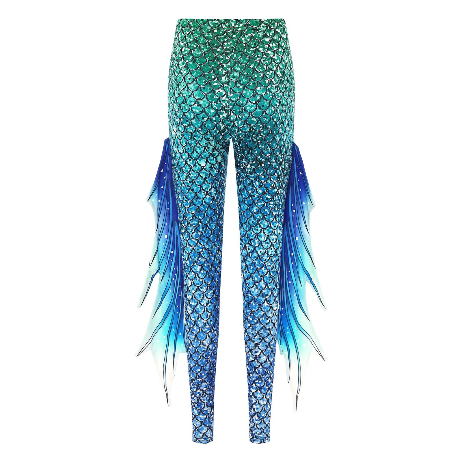 Groene Zeemeermin legging met schubben look