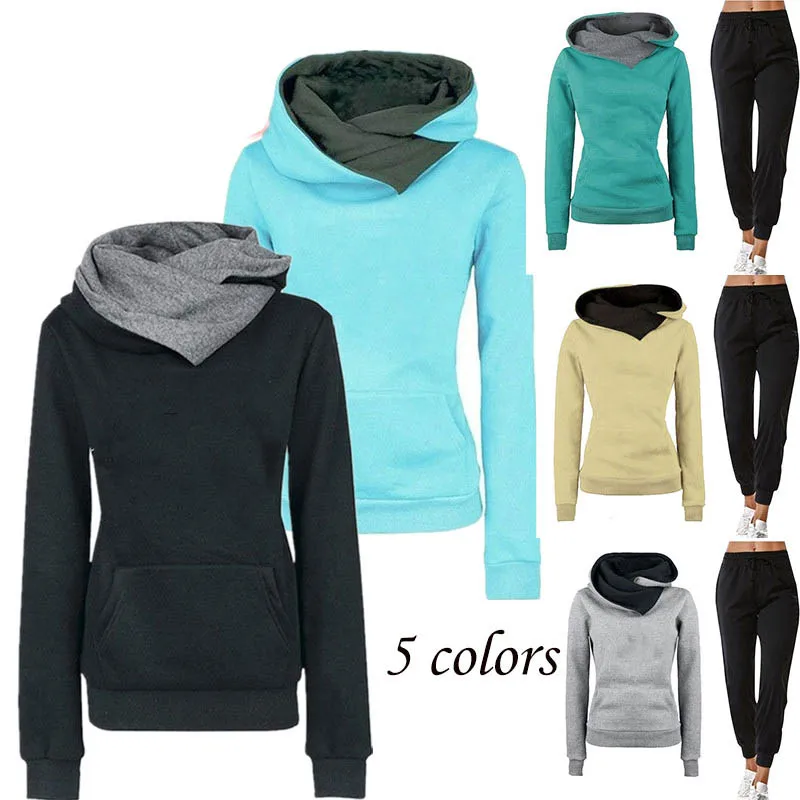 Autumn Women Tracksuit Pullovers Hoodies Sweatshirt+Sweatpant 2 Pieces Set Casual Sportswear Jogging Running Clothing